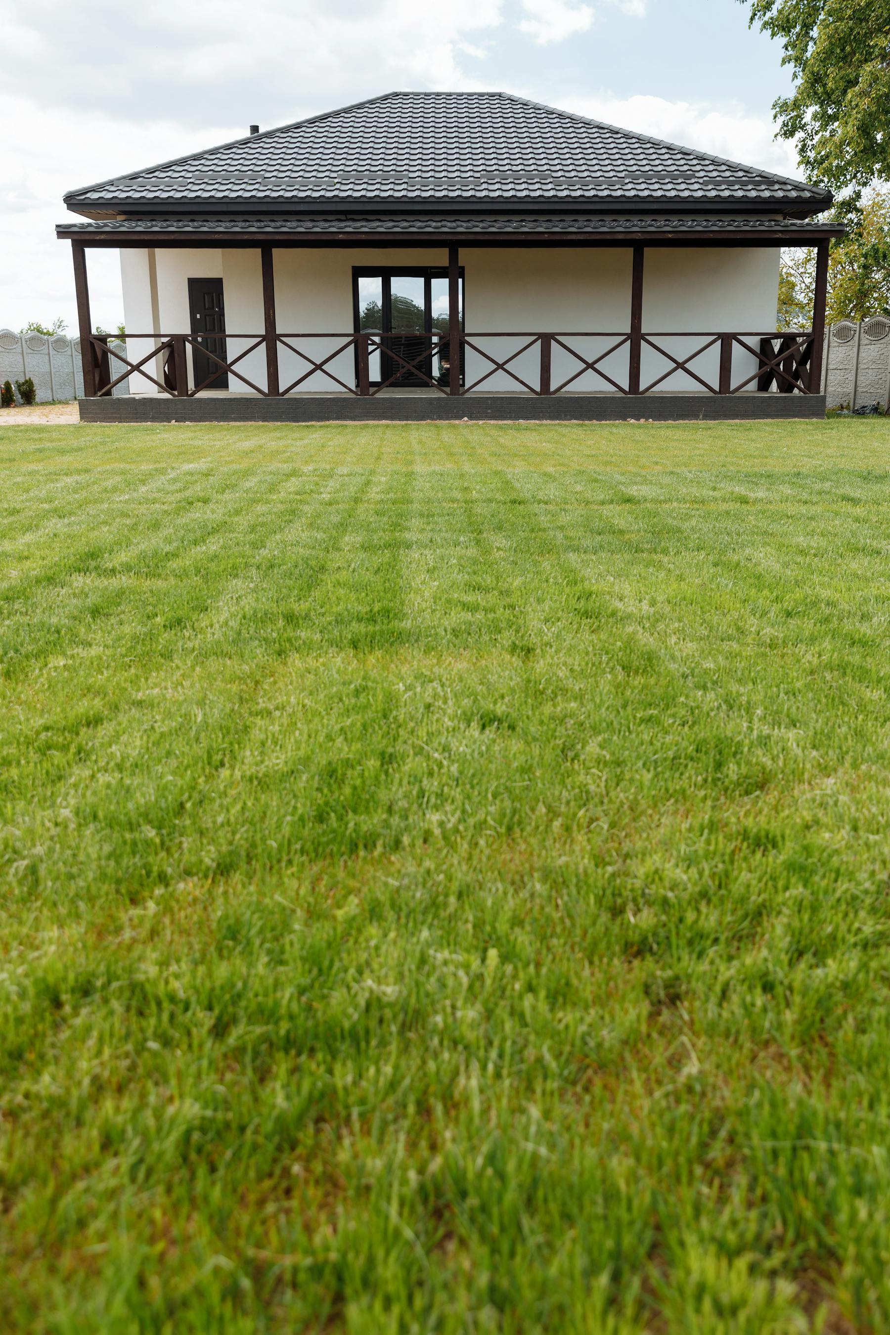 Clean lawn after storm cleanup
